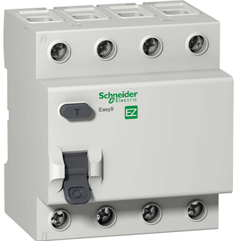 Дифференциальный выключатель Schneider Electric (УЗО) EASY 9 4P 40A 30мА АС 4,5 кА - Электрика, НВА - Модульное оборудование - Дифференциальные автоматы - Магазин электрооборудования Проф-Электрик